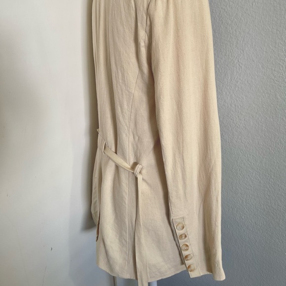 Womens Free People Beige Tie-Front Blazer Jacket - Picture 7 of 12